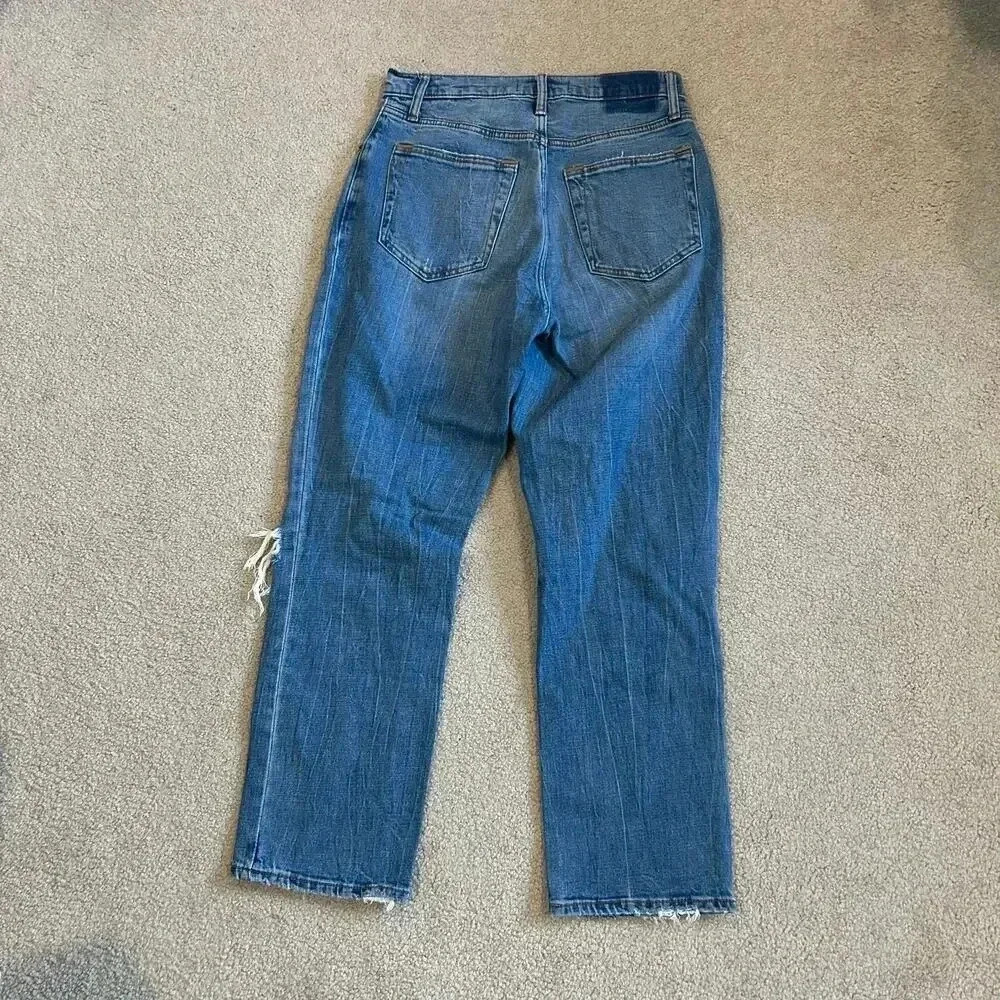 Abercrombie & Fitch the Ankle Straight Ultra High Rise Jeans Distressed Sz 28/6 - Picture 4 of 6